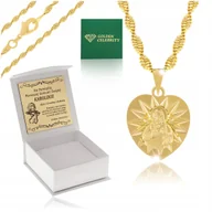 Biżuteria dla dzieci - ZŁOTY ŁAŃCUSZEK + MEDALIK SZKAPLERZ 18K PREZENT NA KOMUNIĘ CHRZEST + GRAWER - miniaturka - grafika 1