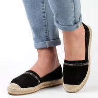 Espadryle damskie - Czarne espadyle damskie S.BARSKI 33127 - miniaturka - grafika 1