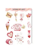 Scrapbooking - Naklejki Walentynkowe Różowe Słodkie Na Prezent - miniaturka - grafika 1