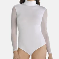 Bielizna nocna - Body z półgolfem i transparentnymi rękawami Nelly Czerwone Teyli - miniaturka - grafika 1