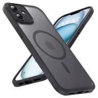 Etui i futerały do telefonów - Etui do Apple iPhone 12 obudowa Alogy MagSafe Hybrid Matte Case pokrowiec matowy z ochroną obiektywu czarny - miniaturka - grafika 1