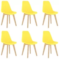 Krzesła - vidaXL Krzesła stołowe, 6 szt., żółte, plastik - miniaturka - grafika 1
