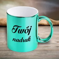 Kubki - Kubek platerowany z Twoim nadrukiem - zielony - miniaturka - grafika 1