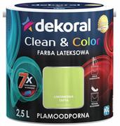 Farby wewnętrzne - Dekoral Satynowa farba lateksowa Clean & Color limonkowa tafta 2 5 l - miniaturka - grafika 1