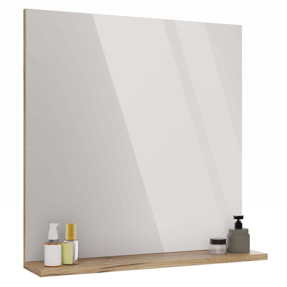 Lustro Łazienkowe z Półką TIGO 60x61,5 CM Dąb Evoke Do Łazienki Przedpokoju TopEshop