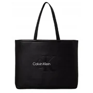 Czapki i chusty sportowe męskie - Torebka damska shopper Calvin Klein CK Sculpted Tote Czarna - LZ04K3066G-UB1 - miniaturka - grafika 1