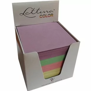 Kostka biurowa kolorowa w pojemniku kartonowym 85x85x85mm LETTURA 1szt. /DO WYCZERPANIA ZAPASÓW/ - Notesy i bloczki - miniaturka - grafika 1
