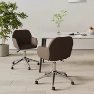 Krzesła - Lumarko Obrotowe krzesła stołowe, 2 szt., ciemnobrązowe, obite tkaniną  - miniaturka - grafika 1