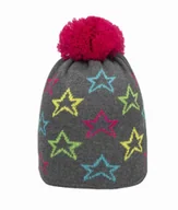 Czapki damskie - Czapka dziewczęca, szara, gwiazdki, pompon, Döll - miniaturka - grafika 1
