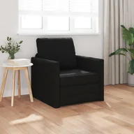 Fotele - vidaXL Fotel Łóżko 2-w-1 Czarny 74x77x81 cm Tkanina - miniaturka - grafika 1