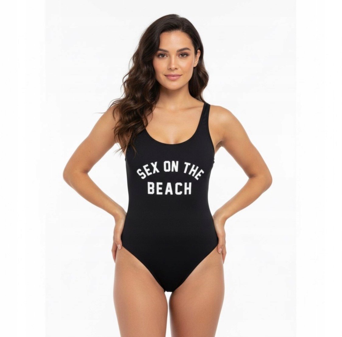 CZARNY DAMSKI STRÓJ KĄPIELOWY JEDNOCZĘŚCIOWY SEX ON THE BEACH MODNY XL