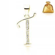 Biżuteria dla dzieci - ZŁOTA ZAWIESZKA WISIOREK LITERKA T POZŁACANA SREBRO PRÓBY 925/585 PREZENT - miniaturka - grafika 1