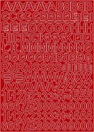 Zestawy piśmiennicze - Litery i cyfry samoprzylepne czerwone 3cm arkusz 250 znaków - miniaturka - grafika 1