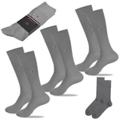Skarpetki męskie - TOMMY HILFIGER Skarpety Męskie Długie Bawełna 3 Pary SZARE 39/42 - miniaturka - grafika 1