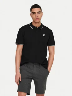 Only & Sons Polo Fletcher 22024827 Czarny Regular Fit - Koszulki męskie - miniaturka - grafika 1