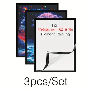 TEMU Zestaw 3 Magnetycznych do Malowania Diamentowego, Pasuje na Obrazy o Wymiarach 11.8x15.7 cala / 30x40 cm, Przekształć Swoje Zdjęcia w - Rękodzieło - miniaturka - grafika 1