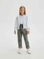 Bluzki dla dziewczynek - Reserved - Rozpinana bluza bomber - jasnoniebieski - miniaturka - grafika 1
