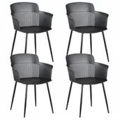 Taborety i hokery - B2B Partner Plastikowe krzesło barowe MOLLY, czarne 422022 - miniaturka - grafika 1