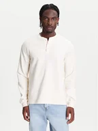 Koszulki męskie - adidas Longsleeve Trefoil Essentials JX2757 Écru Loose Fit - miniaturka - grafika 1