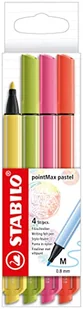 STABILO pointMax długopis do pisania z nylonową końcówką, 4 różne pastelowe kolory - Długopisy - miniaturka - grafika 1