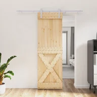 Drzwi wewnętrzne - Drzwi przesuwne z osprzętem, 70x210 cm, lite drewno sosnowe 8721012080713 - miniaturka - grafika 1