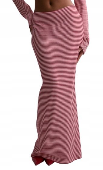 Nelly Spódnica Damska Dzianinowa w Paski Maxi XS Drm