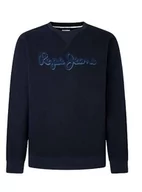 Bluzy męskie - Pepe Jeans Męska bluza Ryan Crew, Niebieski (Dulwich), XL - miniaturka - grafika 1
