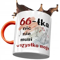 Kubki - Kubek Pomarańczowy na Urodziny 66 66te 66-te z Nadrukiem ze Zdjęciem + Opakowanie na prezent (wzór 02) - miniaturka - grafika 1