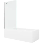 Wanny - Mexen Vega wanna prostokątna 150 x 70 cm z obudową i parawanem 1-skrzydłowym 90 cm, transparent, czarny - miniaturka - grafika 1