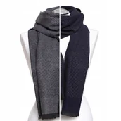 Apaszki i szaliki męskie - Elegancki szal szalik męski dwustronny dwukolorowy Wzorzysty Moraj 180cm - miniaturka - grafika 1