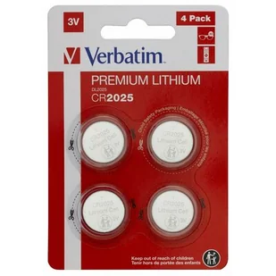 Verbatim BATERIA LITOWA CR2025 4 SZT.) 49532 - Baterie i akcesoria - miniaturka - grafika 1