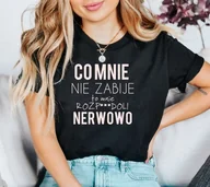 Koszulki i topy damskie - DAMSKI czarny SHIRT - miniaturka - grafika 1