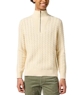 Sweter Wrangler HALF ZIP KNIT 112357290 Ecru XL - Swetry męskie - miniaturka - grafika 1