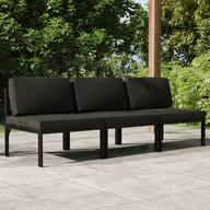 Meble ogrodowe - Lumarko 3-os. sofa ogrodowa z poduszkami, aluminium, antracytowa - miniaturka - grafika 1