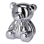 Skarbonki - Skarbonka Miś Pluszak Ceramiczna Dla Dzieci Dorosłych Na Prezent Srebrna - miniaturka - grafika 1