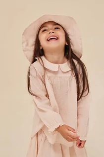 Bluzki dla dziewczynek - Konges Sløjd bluzka bawełniana dziecięca kolor różowy gładka - grafika 1