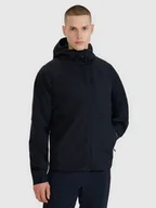 Kurtki męskie - Męski softshell z kapturem 4F 4FWSS25TSOFM313 - czarny - miniaturka - grafika 1