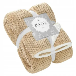 Koc 150 x 200 Mikrofibra Baranek Sherpa Beżowy - Koce Koc 150 x 200 Mikrofibra Baranek Sherpa Beżowy - Koce - miniaturka - grafika 1