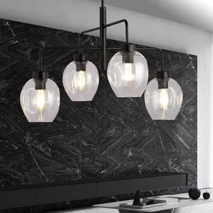 Emibig LUKKA 4 BLACK/TRANSPARENT 1164/4 lampa sufitowa żyrandol nowoczesny klosze 1164/4 - Lampy sufitowe - miniaturka - grafika 4