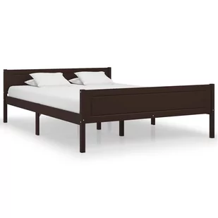 vidaXL Lumarko Rama łóżka z litego drewna sosnowego, ciemny brąz, 160x200 cm 322121 - Łóżka - miniaturka - grafika 1