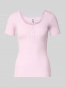 Koszulki i topy damskie - T-shirt o kroju slim fit z mieszanki bawełny ekologicznej Model 'KITTE' - miniaturka - grafika 1