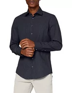 Koszule męskie - Seidensticker Męska koszula biznesowa slim z długim rękawem, czarny, 37 - miniaturka - grafika 1