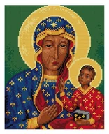 Pasmanteria - Kanwa z nadrukiem Matka Boska Częstochowska (6027) - miniaturka - grafika 1