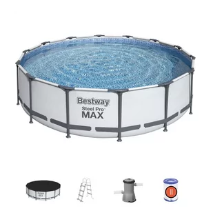 Basen stelażowy Steel Pro MAX 427x107 Szary 14FT BESTWAY 5w1 + Akcesoria - Baseny ogrodowe - miniaturka - grafika 1