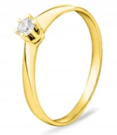 Pierścionki - ZŁOTY KLASYCZNY PIERŚCIONEK ZARĘCZYNOWY 585 - miniaturka - grafika 1