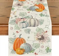 Obrusy i serwetki - OBRUS BIEŻNIK JESIENNY DYNIE DEKORACYJNY NA STÓŁ HALLOWEEN OZDOBNY 40x180cm - miniaturka - grafika 1