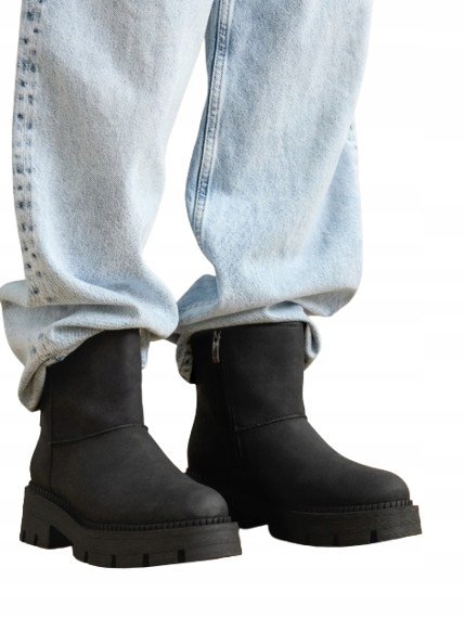 TAMARIS CZARNE ZIMOWE ŚNIEGOWCE Z OCIEPLENIEM I FUTERKIEM 40 6DA