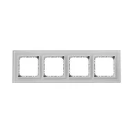 Klawisze i ramki - LEDart 4-krotna, pozioma i pionowa - Ospel SONATA R-4RGC/31/00, białe szkło, grubość 4 mm - miniaturka - grafika 1