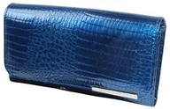 Portfele - Portfel Damski Skórzany Lakierowany GREGORIO Długi Z Suwakiem Lakierowany GF-110 NIEBIESKI RFID 17 x 9 x 4 [cm] - miniaturka - grafika 1