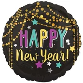 Balony i akcesoria - BALON FOLIOWY GWIAZDA CZARNA NA SYLWESTRA DUŻA - miniaturka - grafika 1